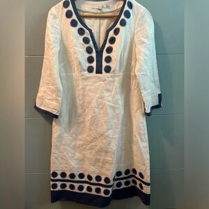 Boden Linen Embroidered Dress